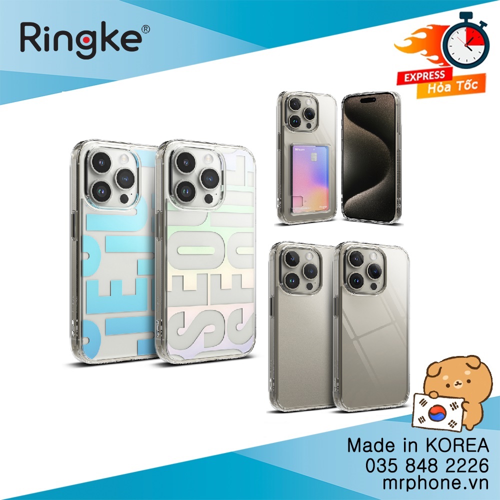 Ốp lưng Ringke Fusion Hàn Quốc cho iPhone 15 Pro Max / 15 Pro / 15 Plus / 15